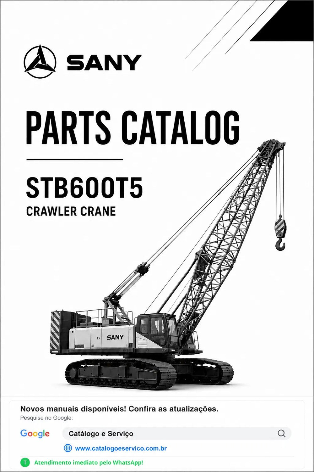 Catálogo de Peças STB600T5 Sany Guindaste de Esteiras
