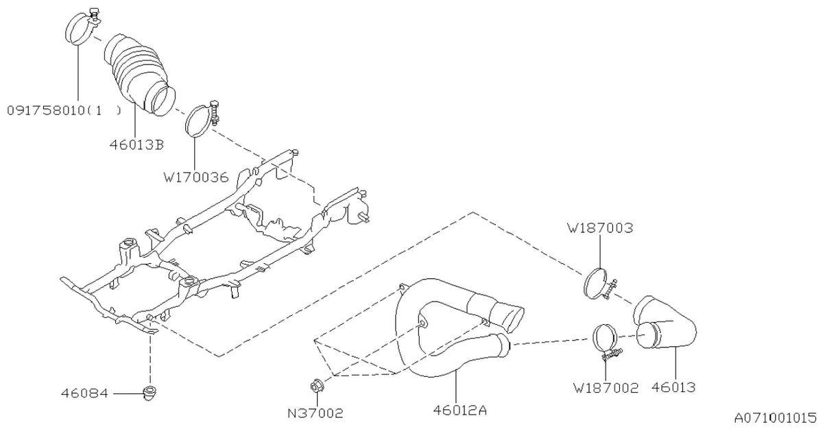 Vista explodida do Catálogo de Peças Subaru E12 1992-1998 — exemplo 2