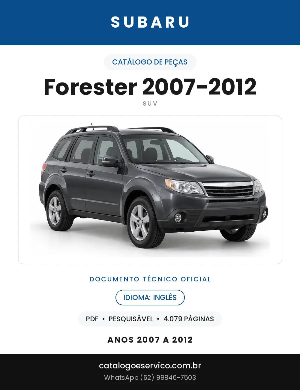Capa do Catálogo de Peças Subaru Forester 2007-2012