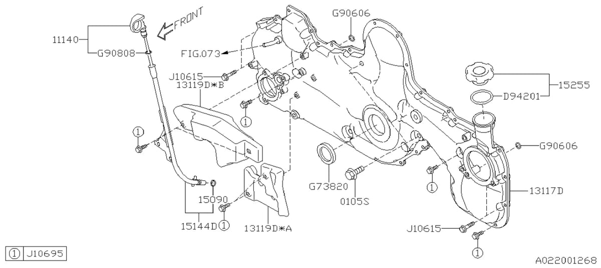 Vista explodida do Catálogo de Peças Subaru Forester 2012-2019 (JF1/JF2) — exemplo 2
