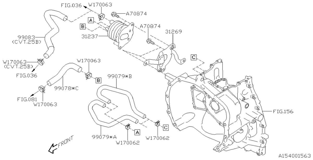 Vista explodida do Catálogo de Peças Subaru Forester 2012-2019 (JF1/JF2) — exemplo 4