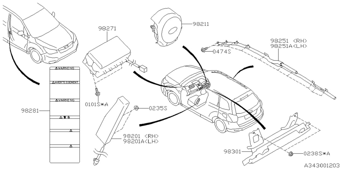 Vista explodida do Catálogo de Peças Subaru Forester 2015-2019 (PLP) — exemplo 4
