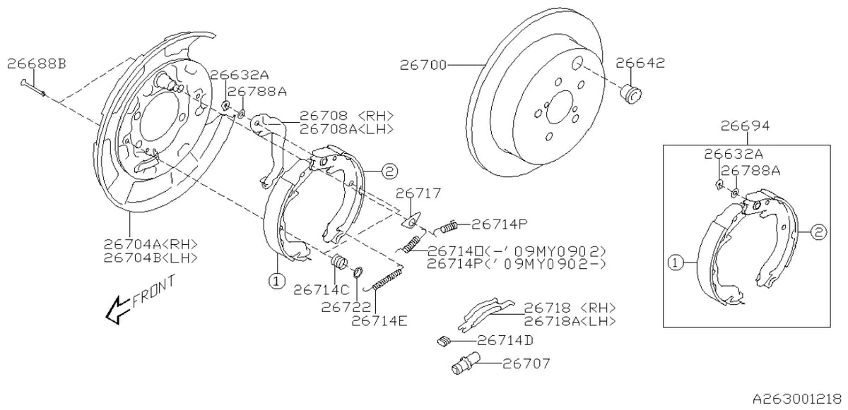 Vista explodida do Catálogo de Peças Subaru Impreza 2007-2011 — exemplo 4