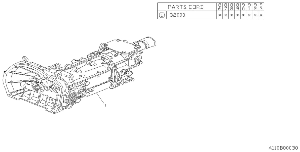 Vista explodida do Catálogo de Peças Subaru L Series 1985-1994 — exemplo 2