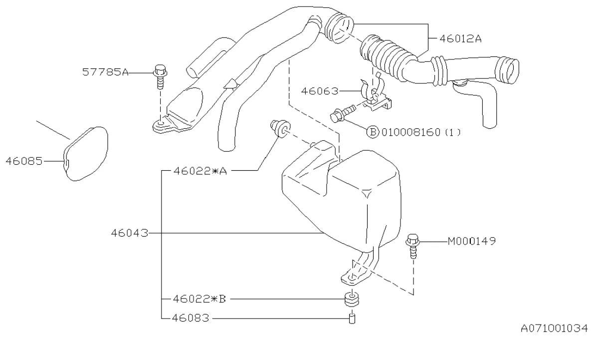 Vista explodida do Catálogo de Peças Subaru Legacy 1993-1998 — exemplo 2