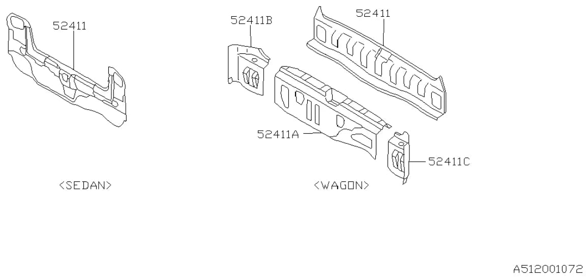 Vista explodida do Catálogo de Peças Subaru Legacy 1993-1998 — exemplo 4