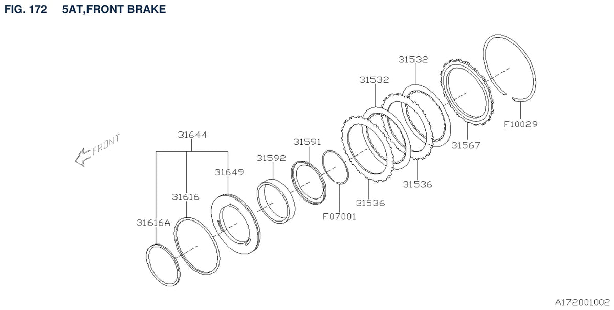 Vista explodida do Catálogo de Peças Subaru Legacy 2003-2009 — exemplo 2