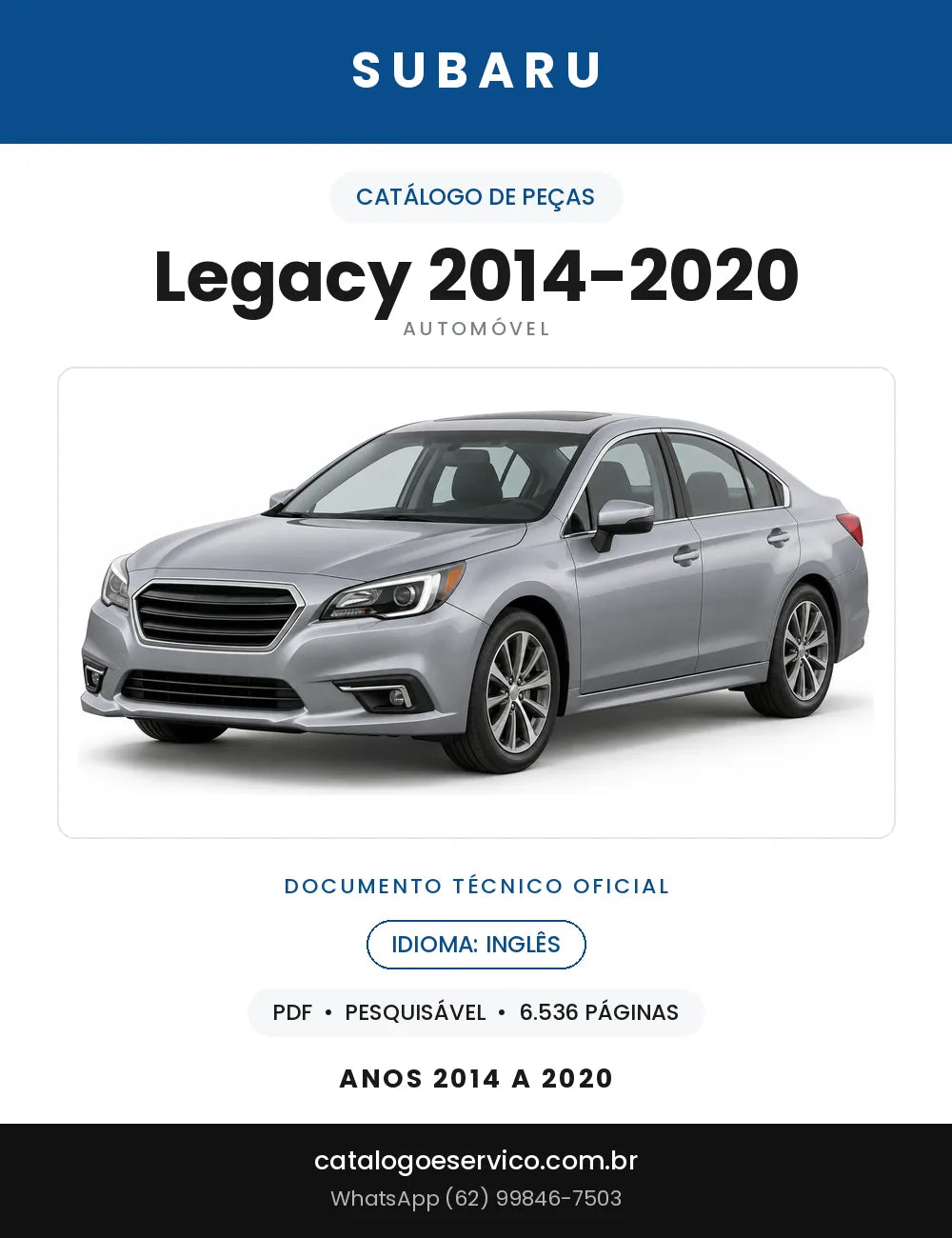 Capa do Catálogo de Peças Subaru Legacy 2014-2020