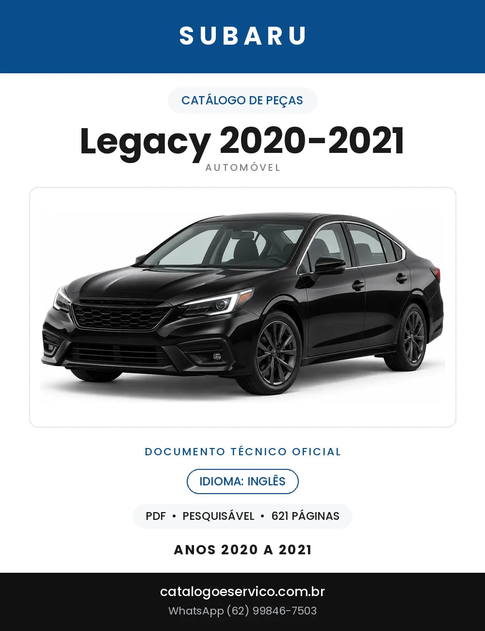 Capa do Catálogo de Peças Subaru Legacy 2020-2021