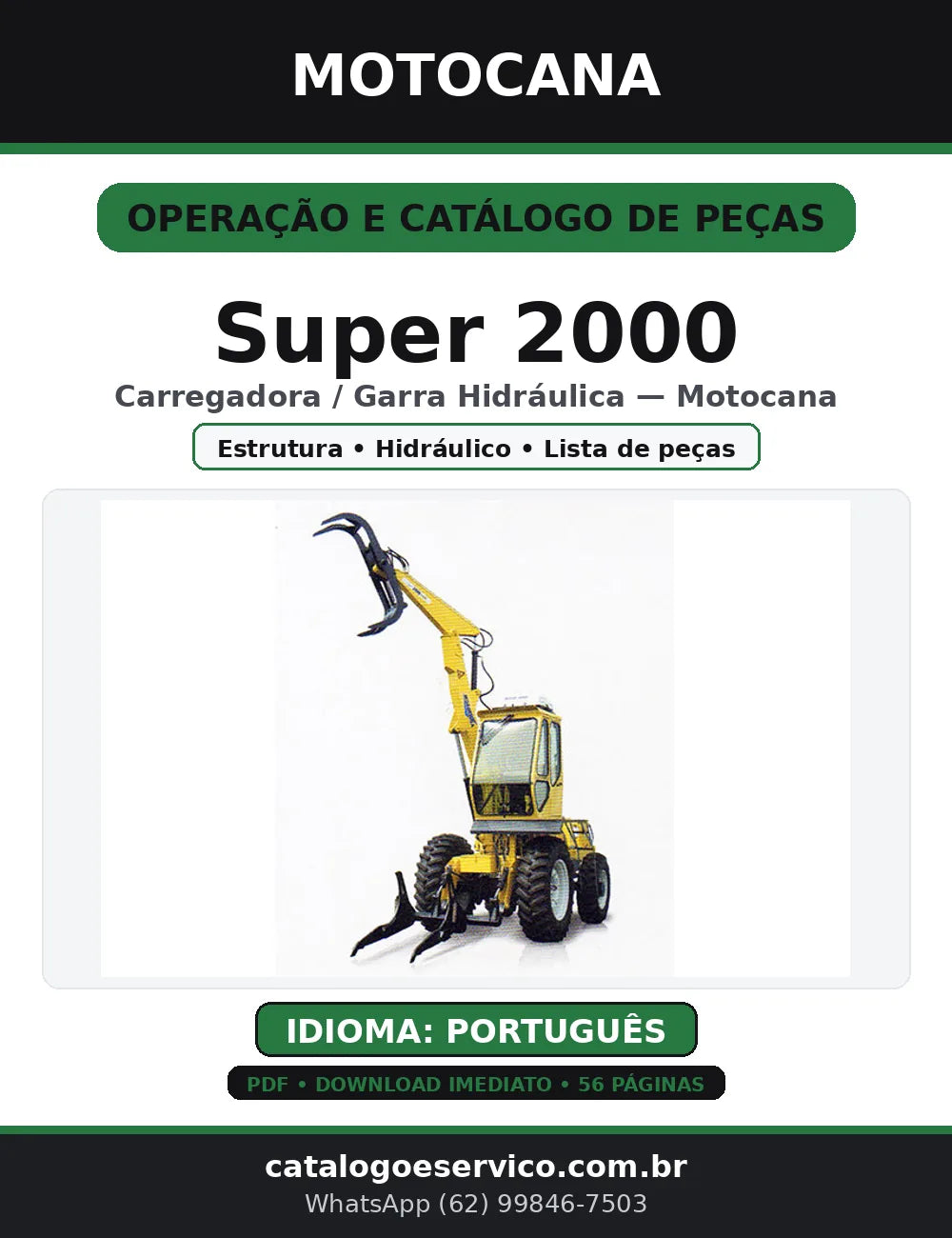 Catálogo de Peças Motocana Super 2000 — Operação e Manutenção (PDF) — capa