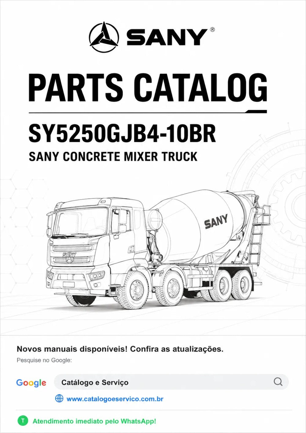 Catálogo de Peças SY5250GJB4-10BR Sany Caminhão Betoneira
