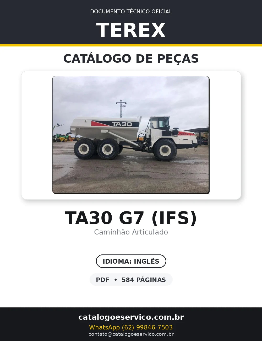 Catalogo De Peças TEREX - TA30 G7 (IFS) - Caminhao Articulado — capa