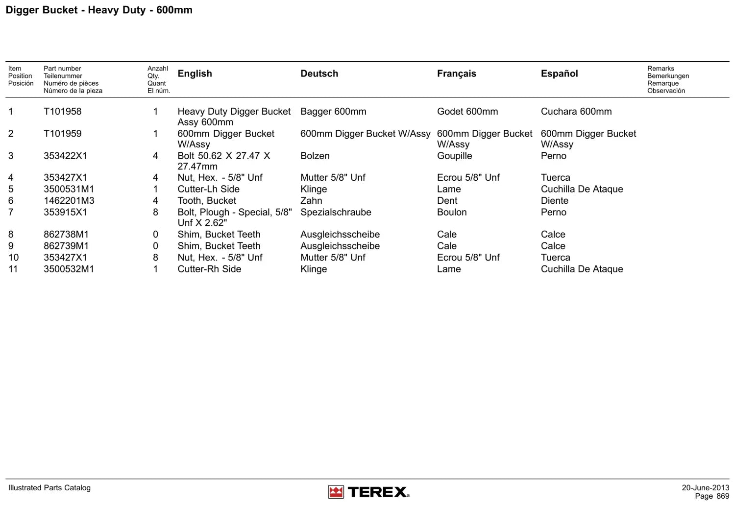 Catalogo De Peças TEREX - TLB840PS-Tier4 - Retroescavadeira — vista explodida