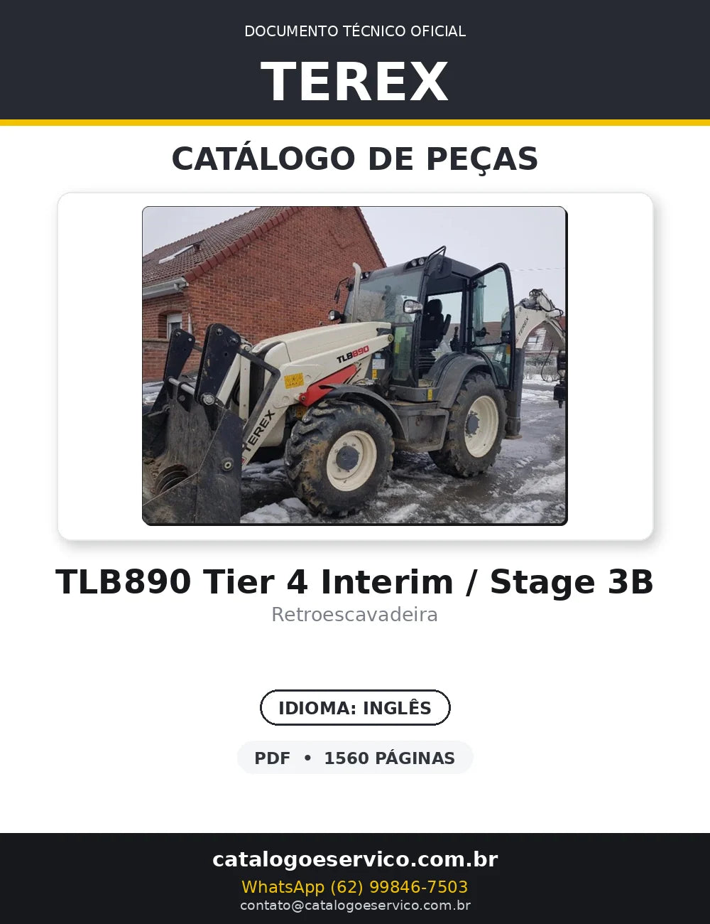 Catalogo De Peças TEREX - TLB890 Tier4 STAGE 3B - Retroescavadeira — capa