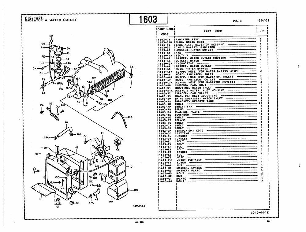 Catálogo de Peças Toyota 2FD150,180,200 Empilhadeira a Combustão — vista explodida 1