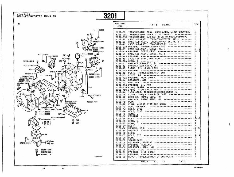 Catálogo de Peças Toyota 3FD50,60 Empilhadeira a Combustão — vista explodida 3