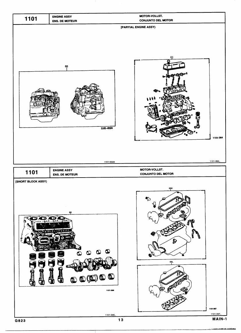 Catálogo de Peças Toyota 42-6FGCU15,18 Empilhadeira a Combustão — vista explodida 1