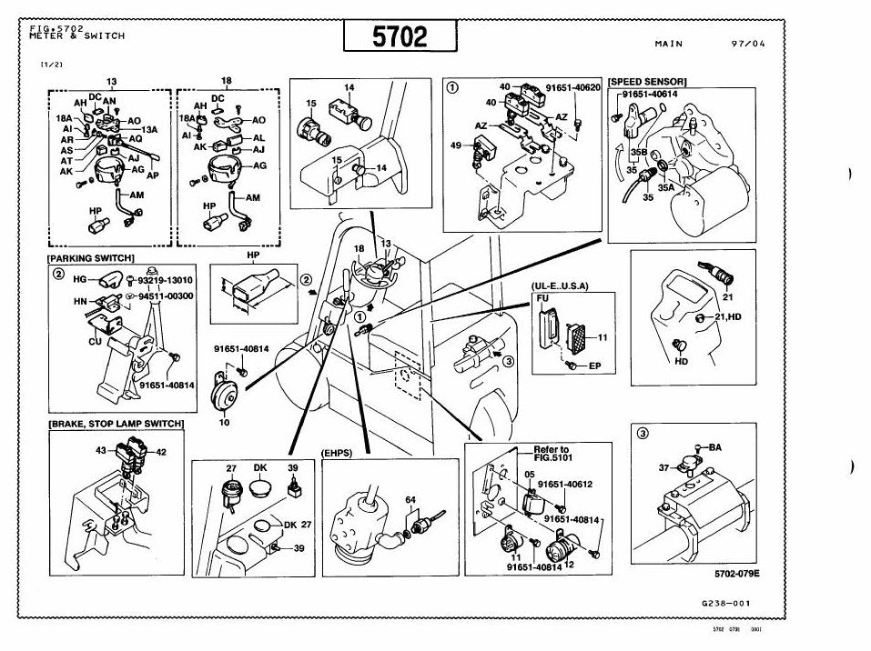 Catálogo de Peças Toyota 5FBE10,13,15,18,20 Empilhadeira Elétrica — vista explodida 4