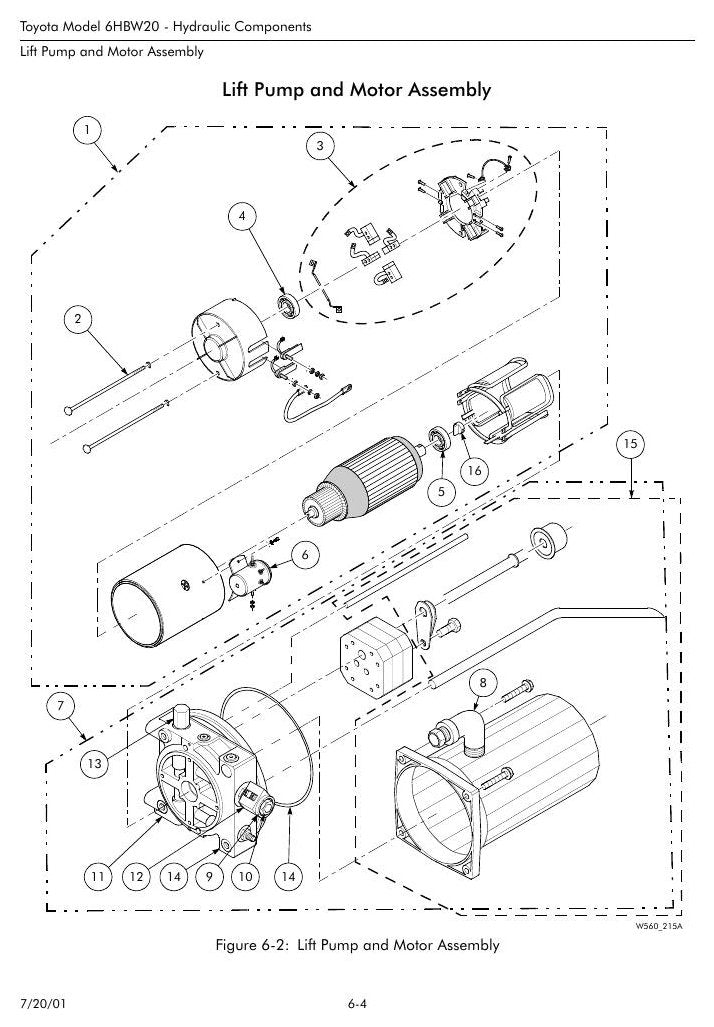 Catálogo de Peças Toyota 6HBW20 Transpaleteira Elétrica — vista explodida 4