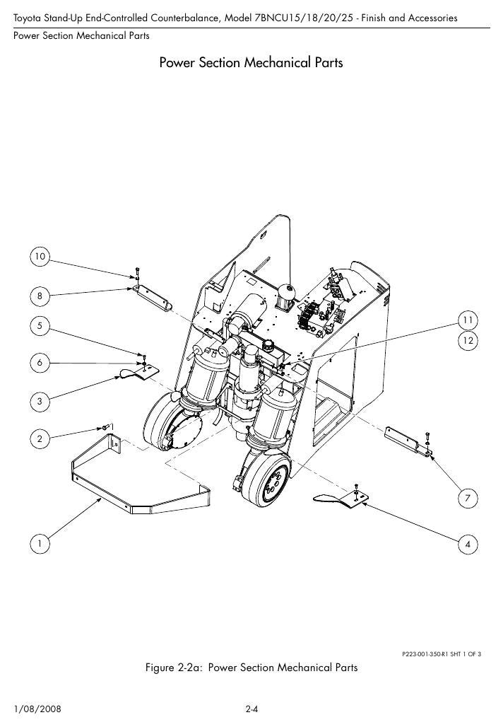 Catálogo de Peças Toyota 7BNCU15,18,20,25 Empilhadeira Elétrica Stand-Up — vista explodida 1