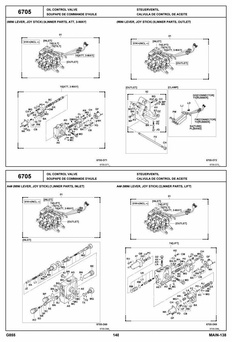 Catálogo de Peças Toyota 8FBCU20,25,28,30,32, 8FBCHU25 Empilhadeira Elétrica — vista explodida 4