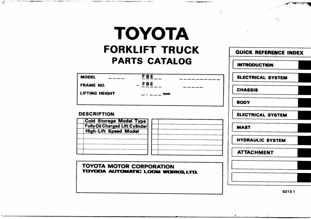 Catálogo de Peças Toyota FBE10,13,15,18 Empilhadeira Elétrica — vista explodida 2