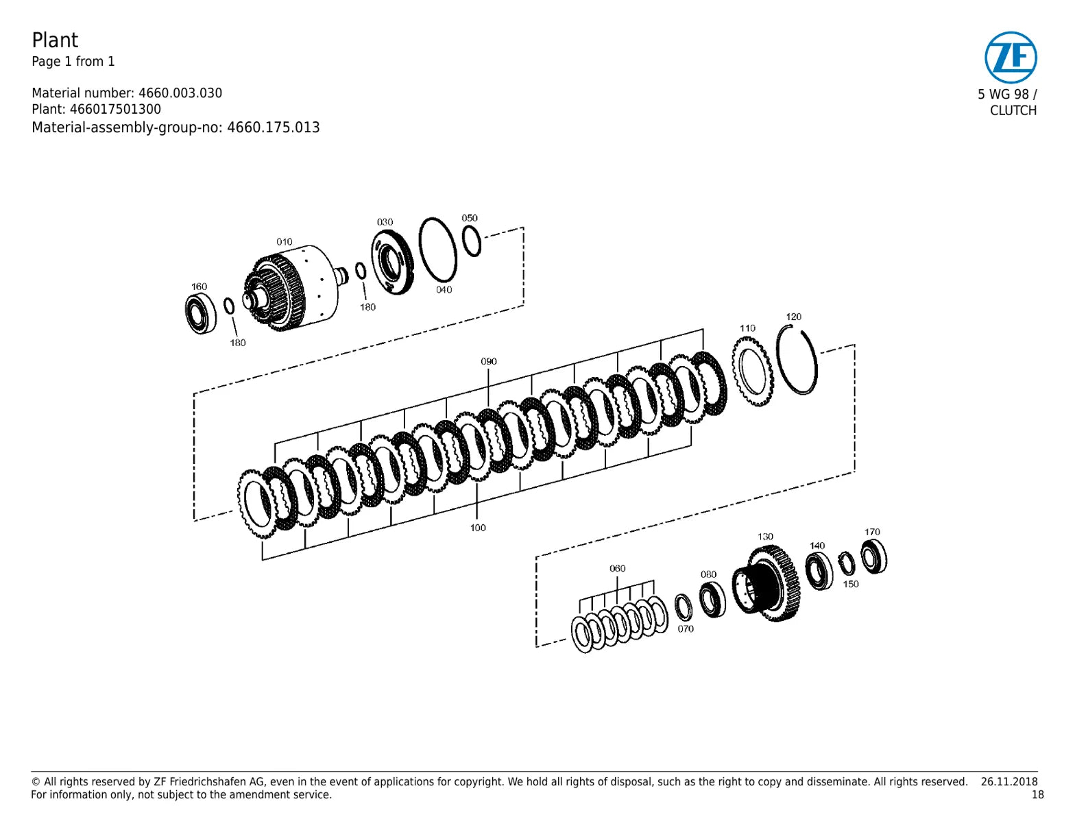 CATÁLOGO DE PEÇAS TRANSMISSÃO - 5WG 98 - ZF — diagrama técnico