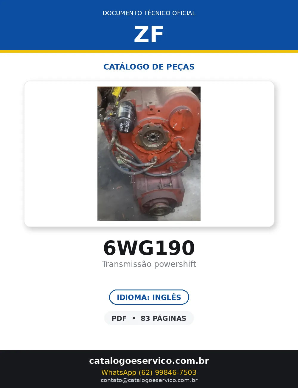 CATÁLOGO DE PEÇAS TRANSMISSÃO - 6WG190 - ZF — capa