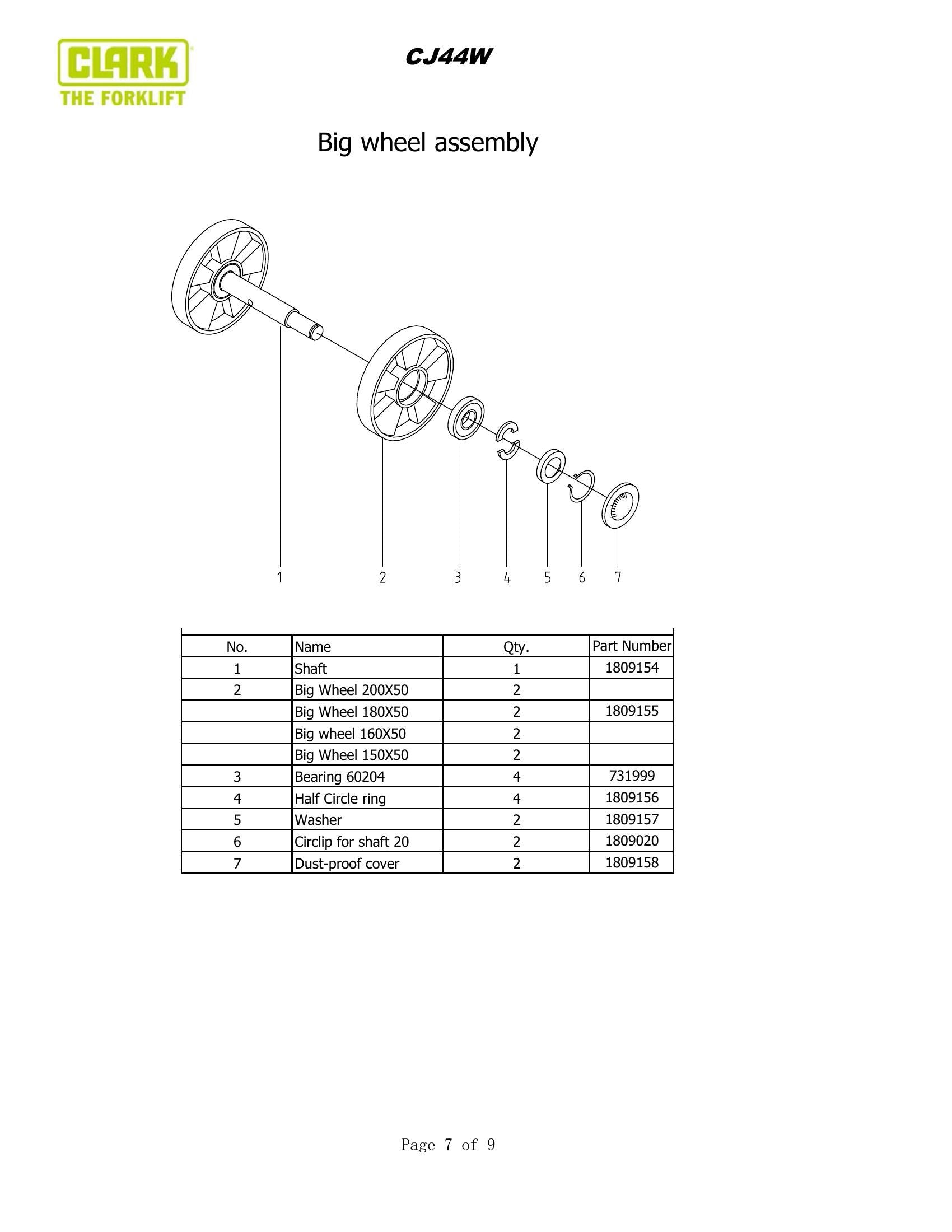 Catálogo de Peças Transpaleteira Clark CJ44W (Paleteira Manual Hidráulica com Balança/Pesagem) - página interna