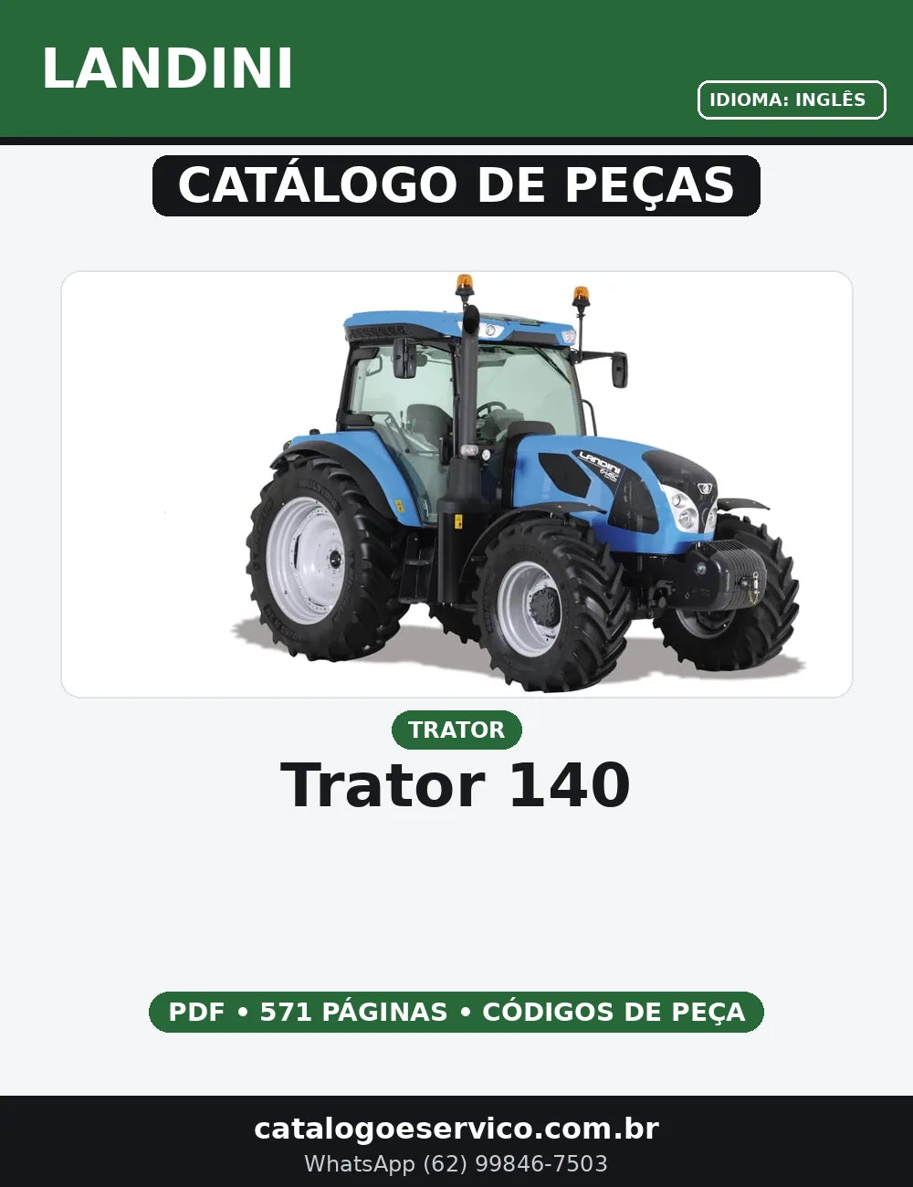 CATALOGO DE PEÇAS TRATOR - 140 LANDINI — capa do catálogo de peças