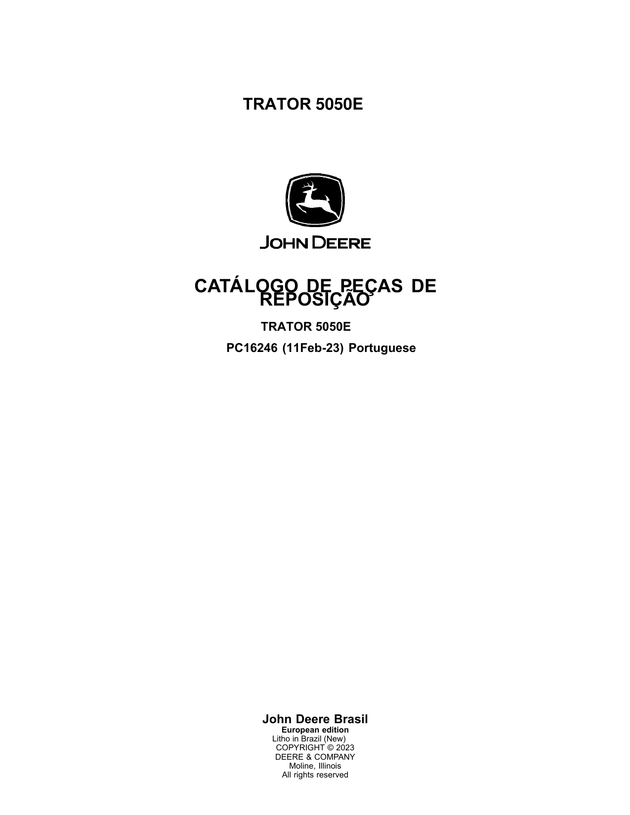 Catálogo de Peças Trator John Deere 5050E