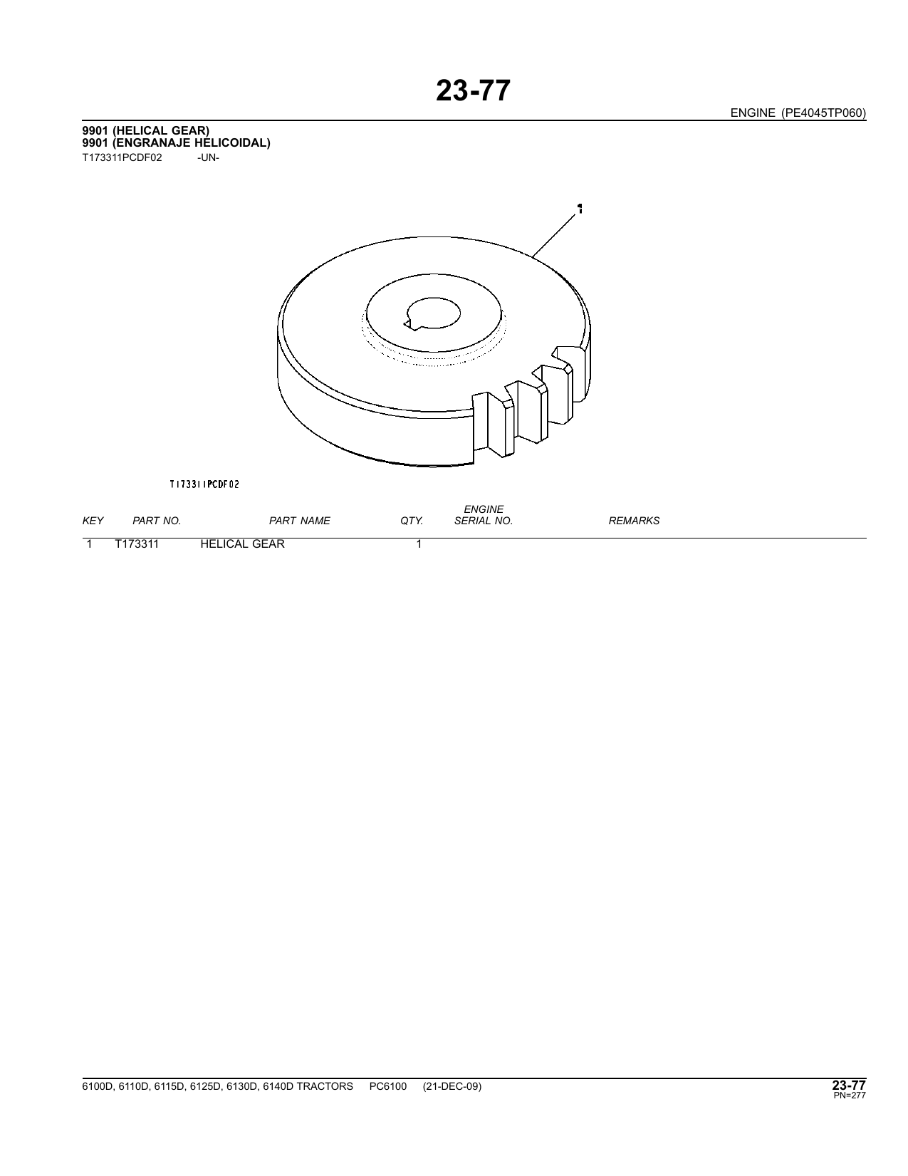 Catálogo de Peças Trator John Deere 6110D/6111D/6115D