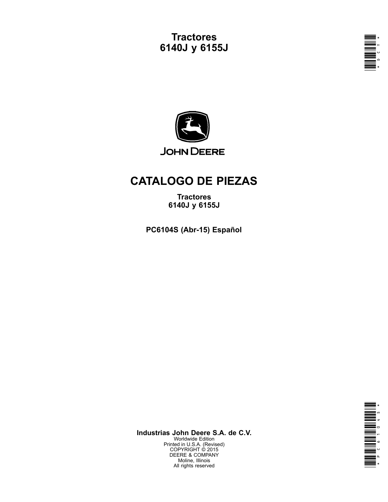 Catálogo de Peças Trator John Deere 6140J/6155J