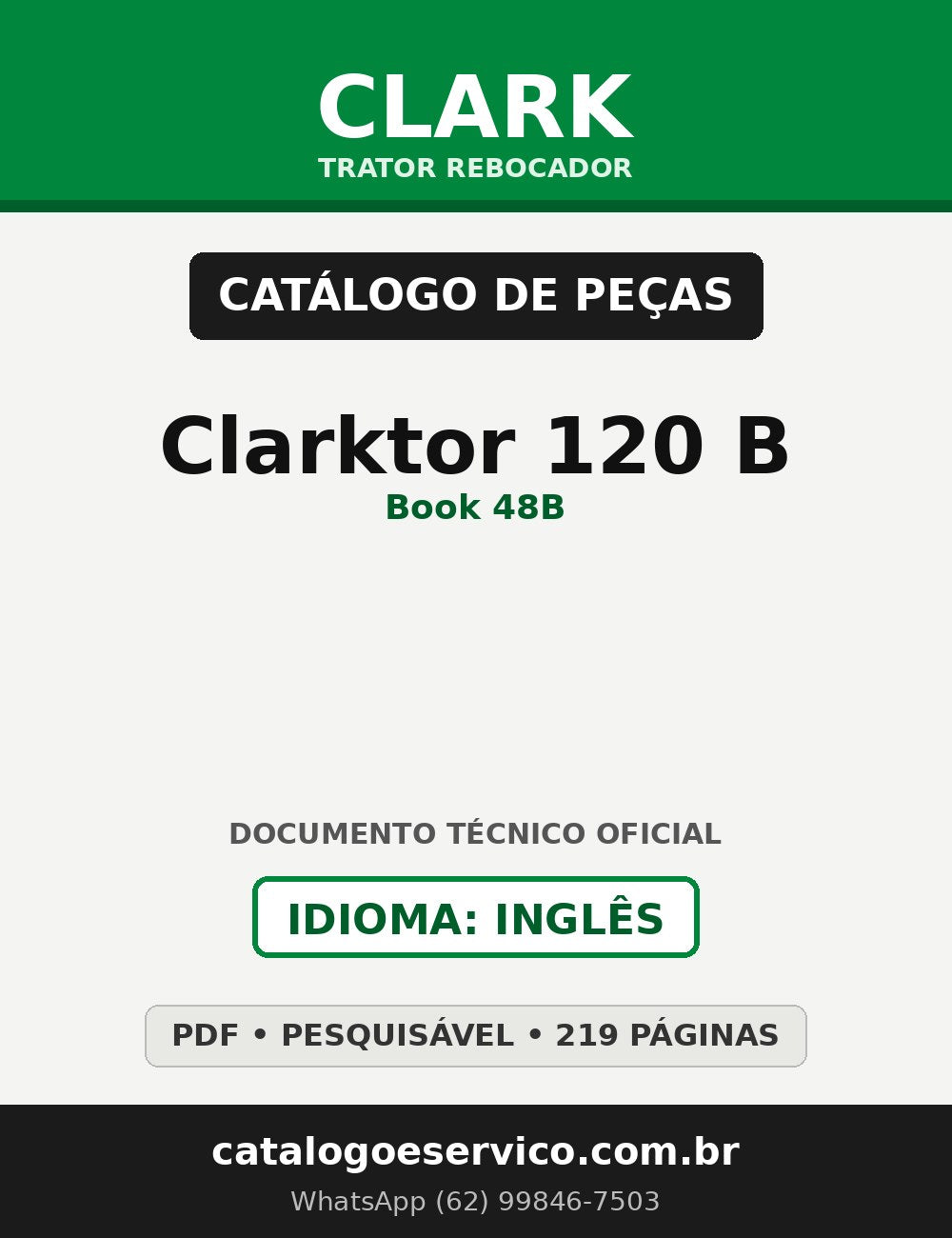 Catálogo de Peças Trator Rebocador Clark Clarktor 120 B (Book 48B)