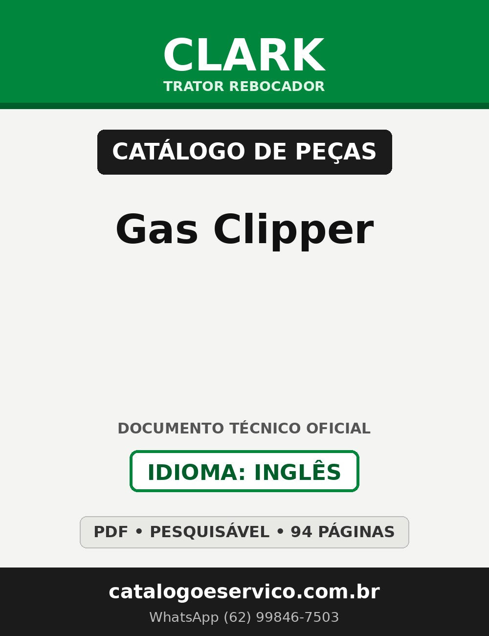 Catálogo de Peças Trator Rebocador Clark Gas Clipper