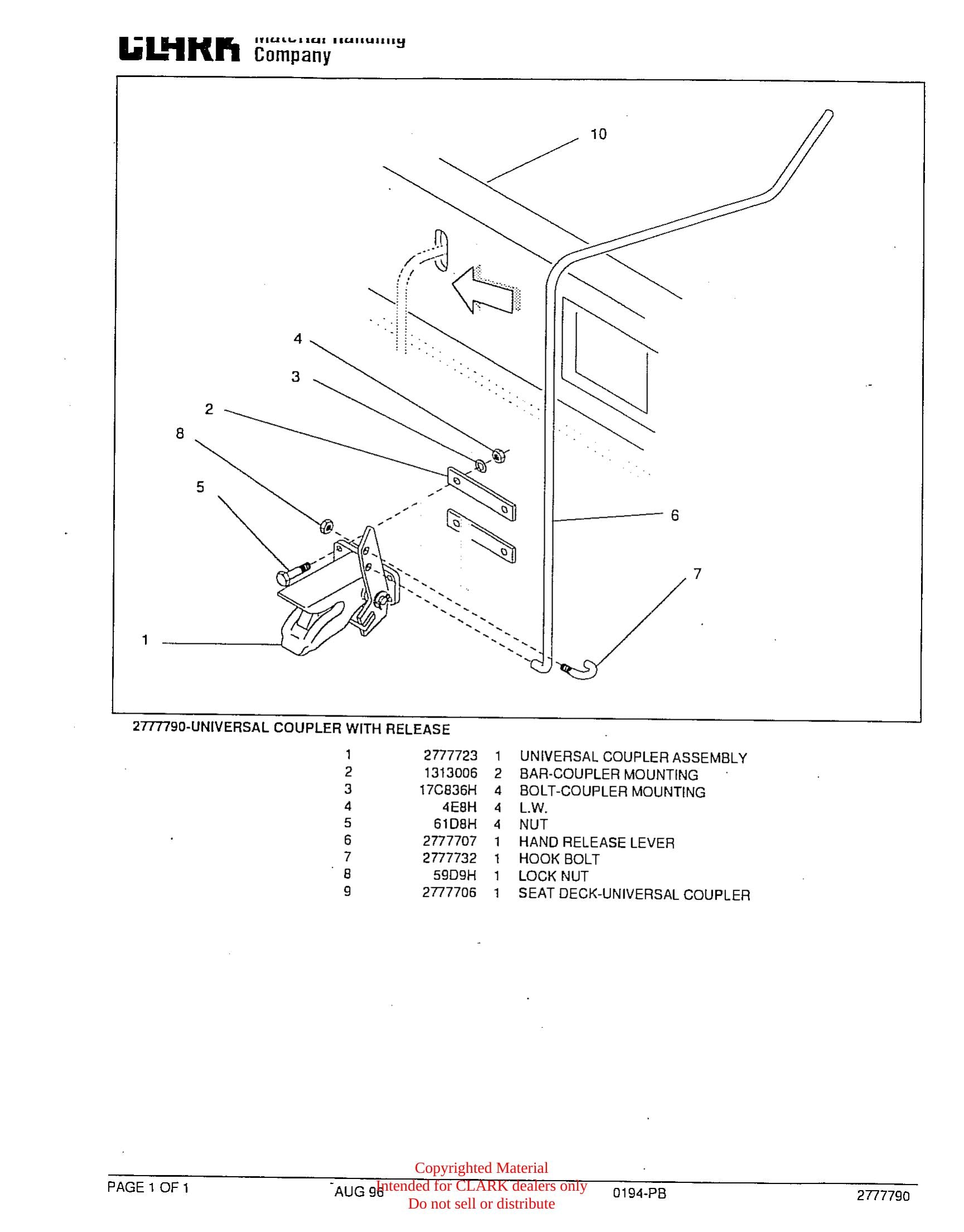 Catálogo de Peças Trator Rebocador Clark GTDT 25-50 (Book X167) - página interna
