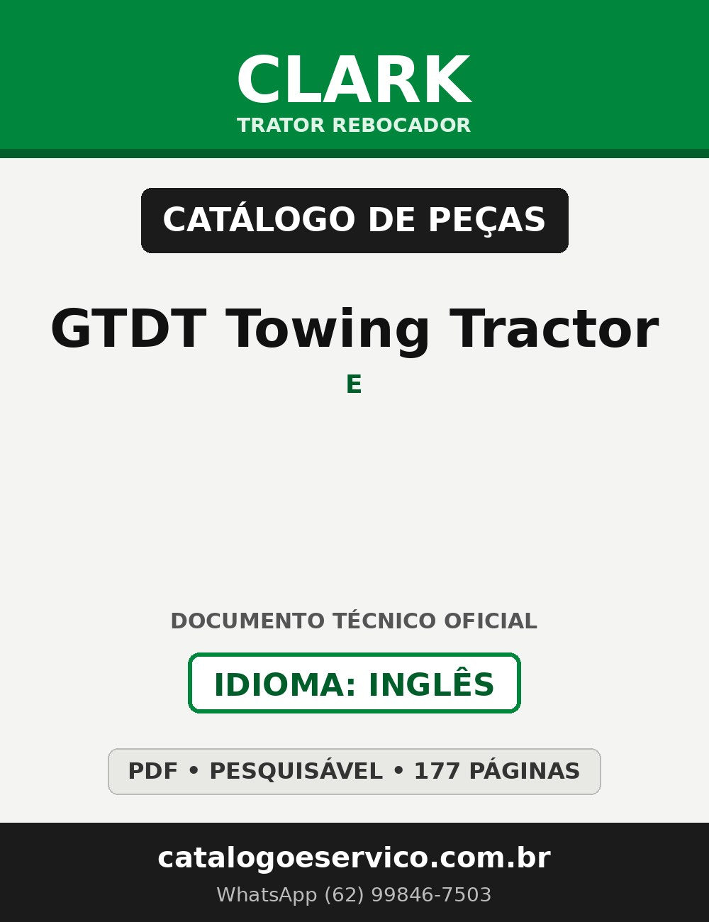 Catálogo de Peças Trator Rebocador Clark GTDT Towing Tractor (E)