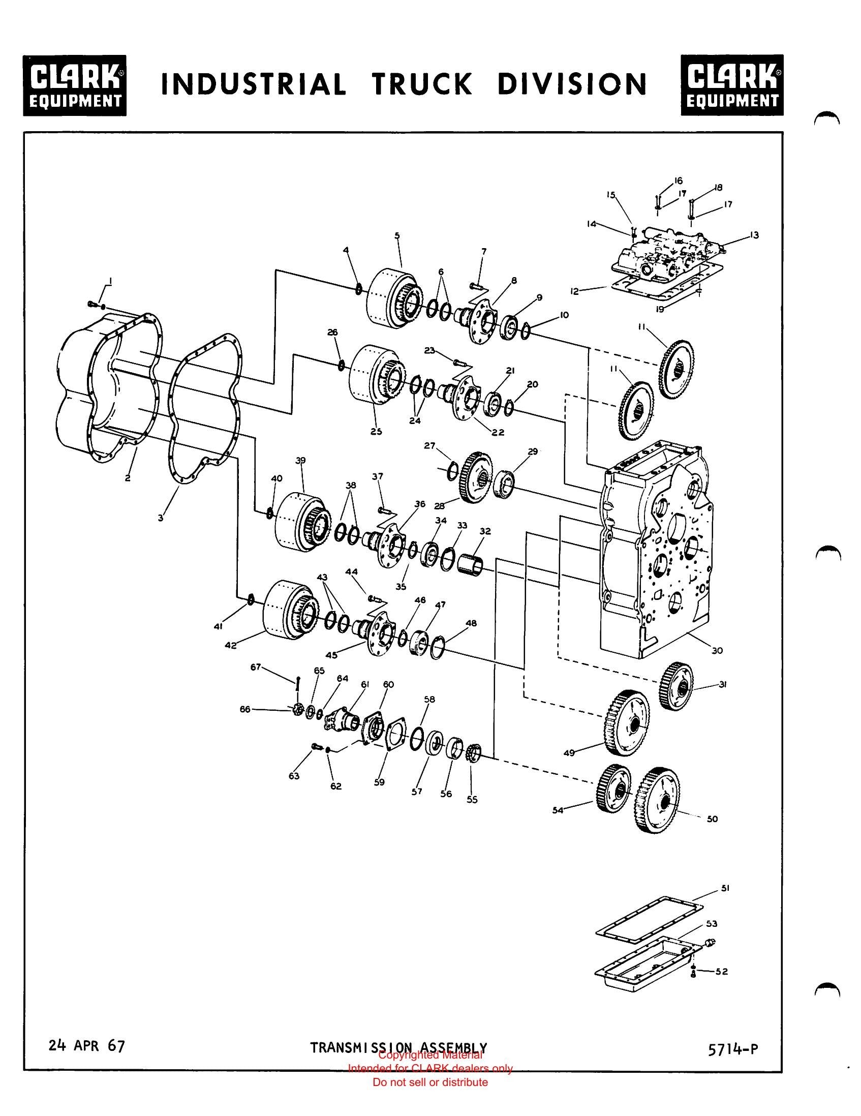 Catálogo de Peças Trator Rebocador Clark Series 512 Van Carrier (Book X141B) - página interna