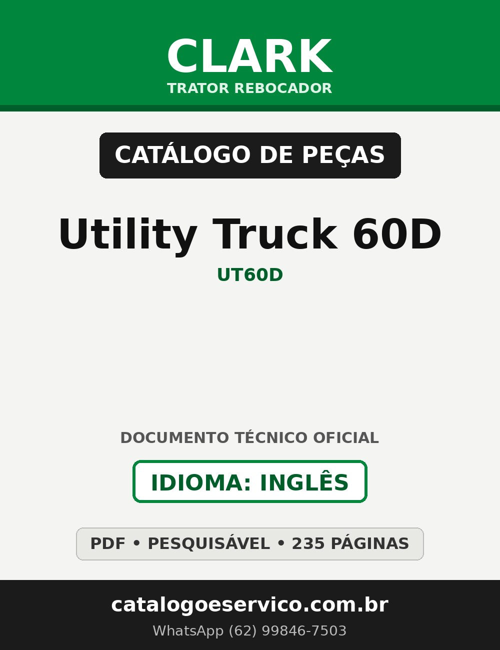 Catálogo de Peças Trator Rebocador Clark Utility Truck 60D (UT60D)