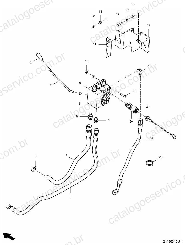 Vista explodida do Catálogo de Peças Valtra A990R — exemplo 3