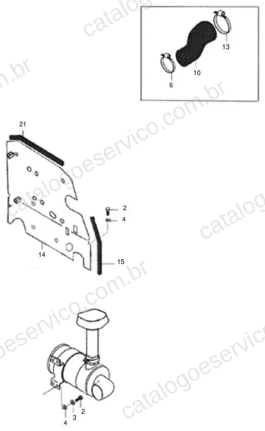 Vista explodida do Catálogo de Peças Valtra BM100 — exemplo 1