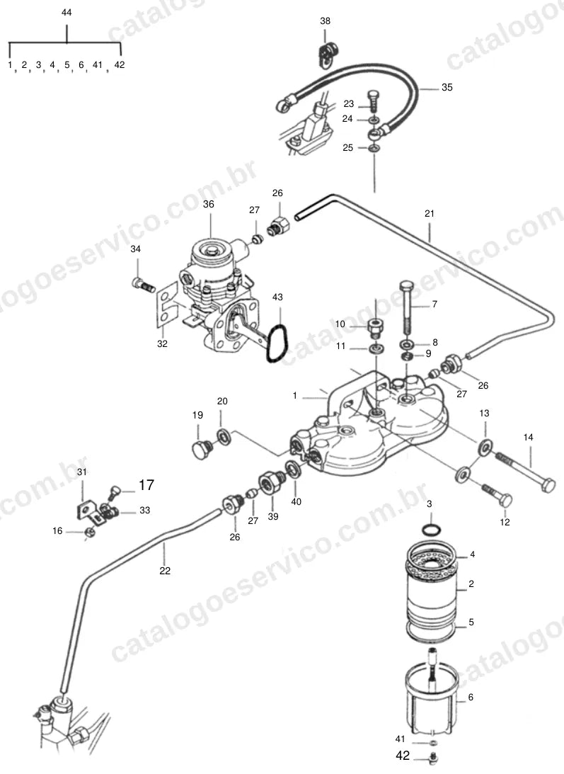 Vista explodida do catálogo de peças Valtra BS 3020 — figura 1
