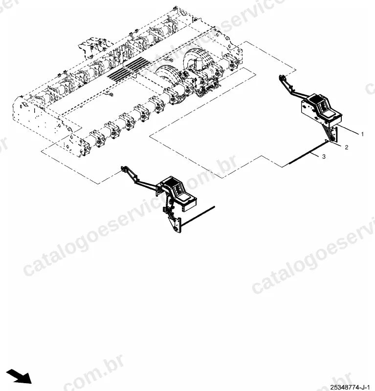 Vista explodida do catálogo de peças Valtra Frontier vDrive 1106 a 3016 — figura 1