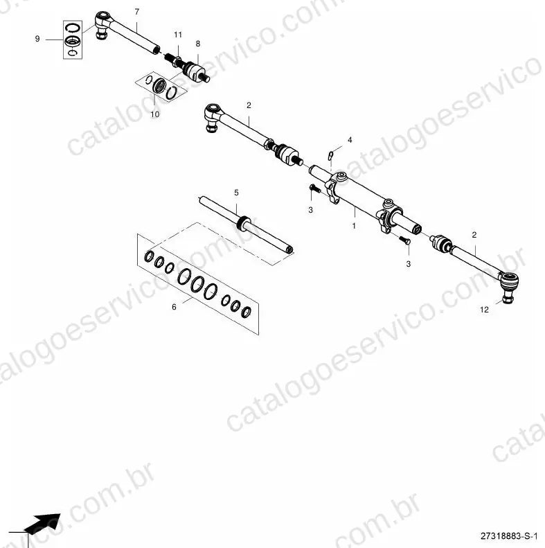 Vista explodida do Catálogo de Peças Valtra G135V 1B9 — exemplo 1