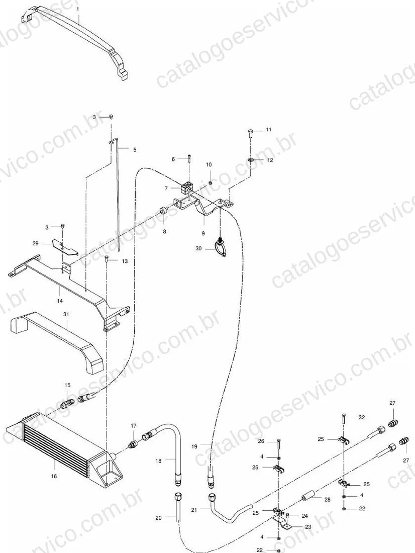 Vista explodida do Catálogo de Peças Valtra T182D — exemplo 3