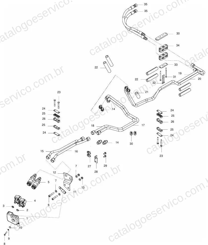 Vista explodida do Catálogo de Peças Valtra T194A 1A7 LRC — exemplo 3