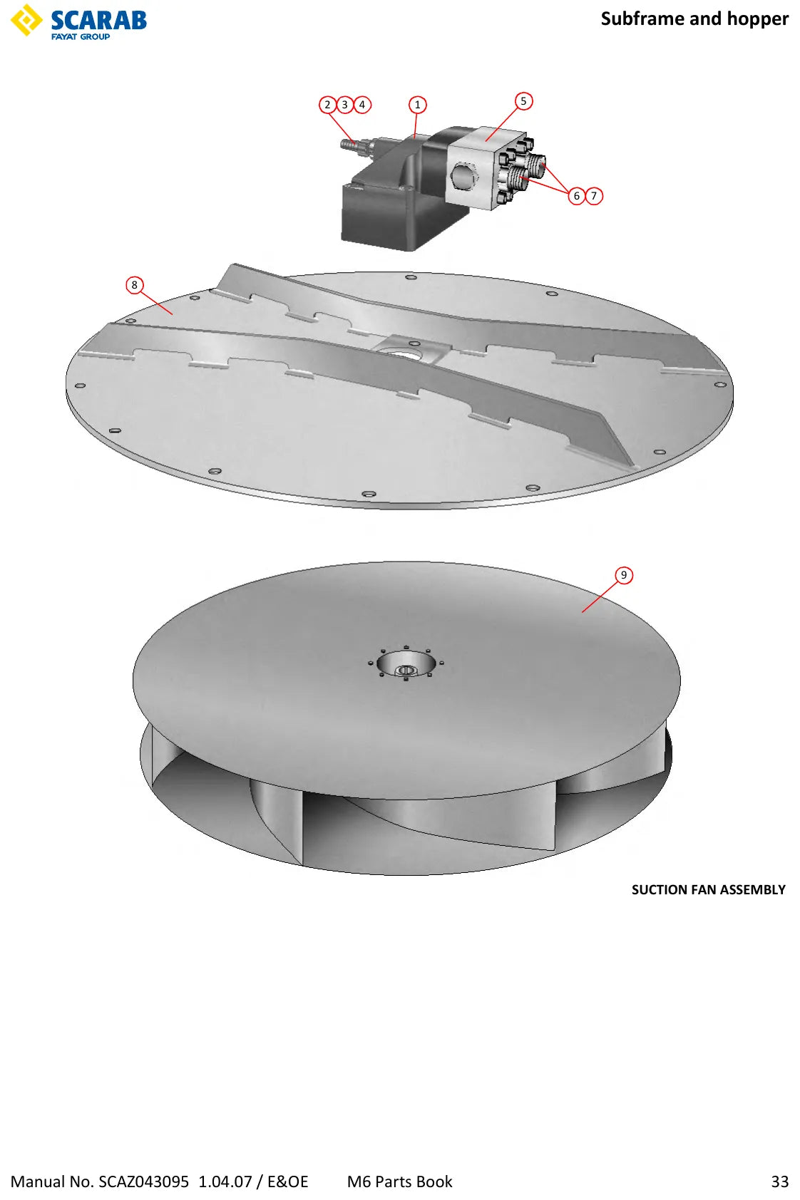 Detalhe de conjunto do Catálogo de Peças Scarab Scarab M6 com as referências de fábrica
