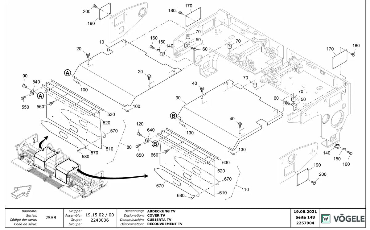 Catálogo de Peças Vögele AB 600-3 TV (25.AB) — amostra 2 de página interna do documento