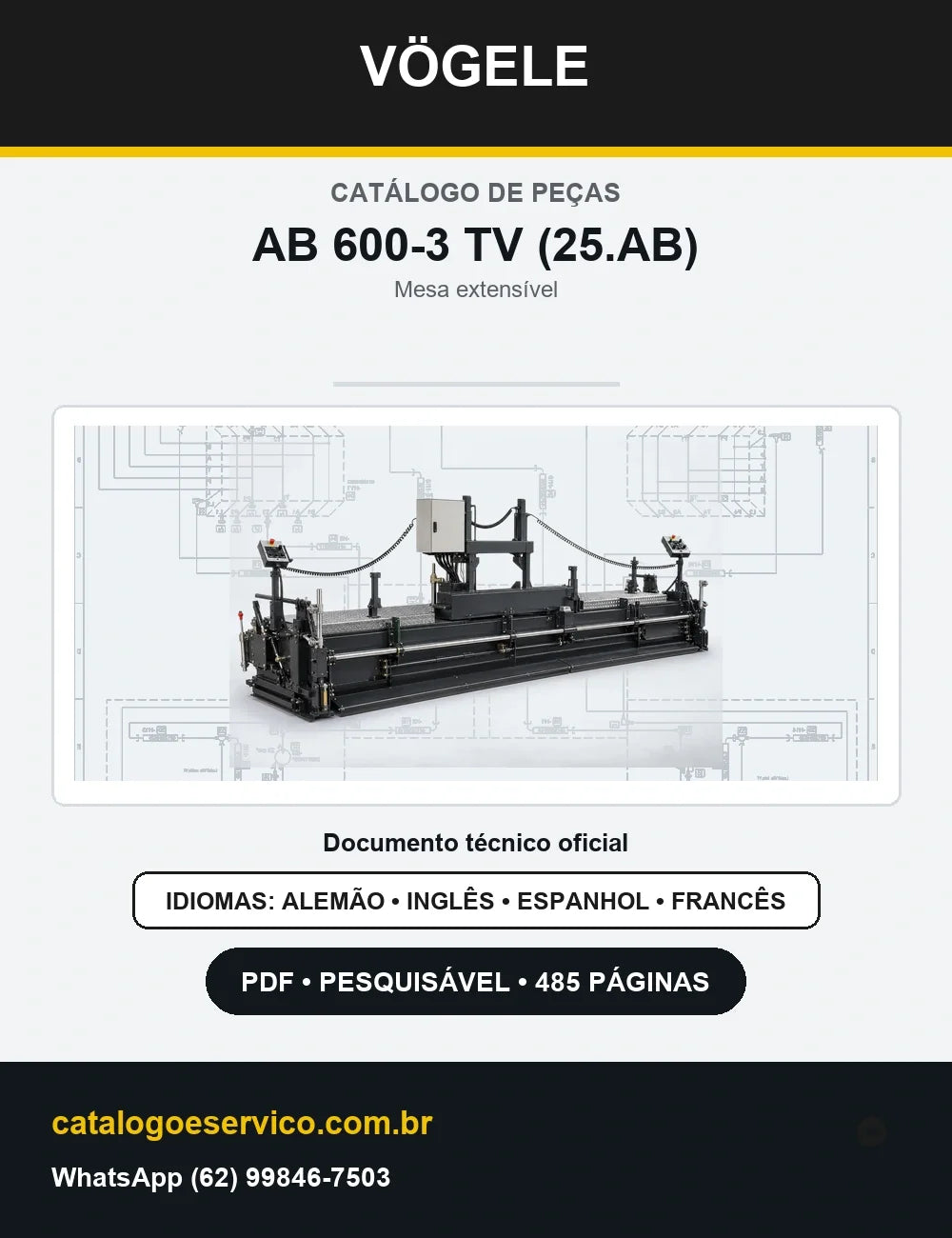 Catálogo de Peças Vögele AB 600-3 TV (25.AB) — capa