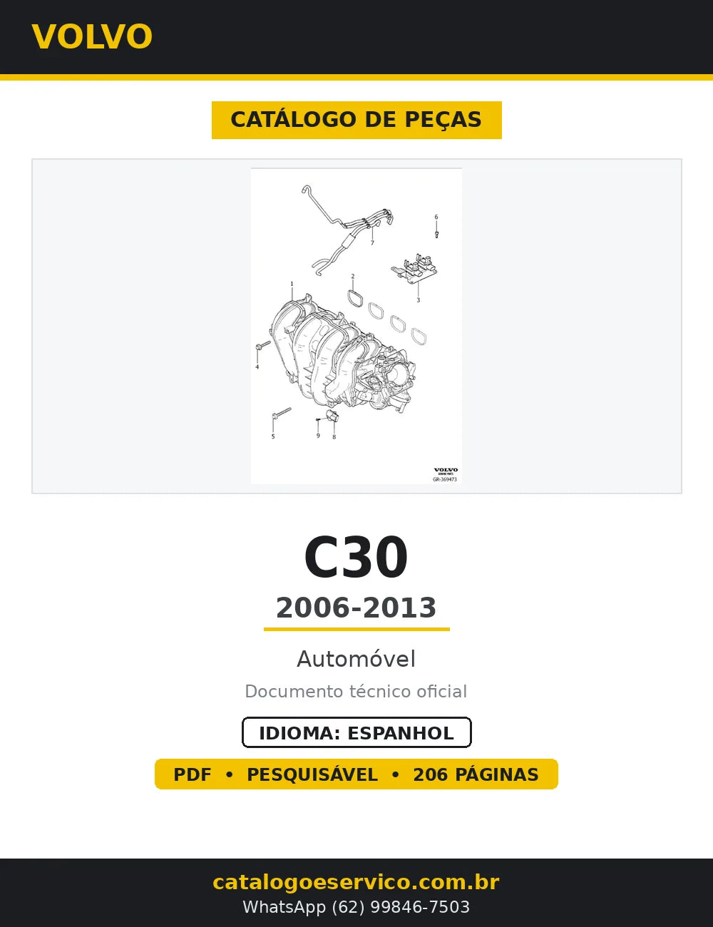 Catálogo de Peças Volvo C30 2006-2013 — capa